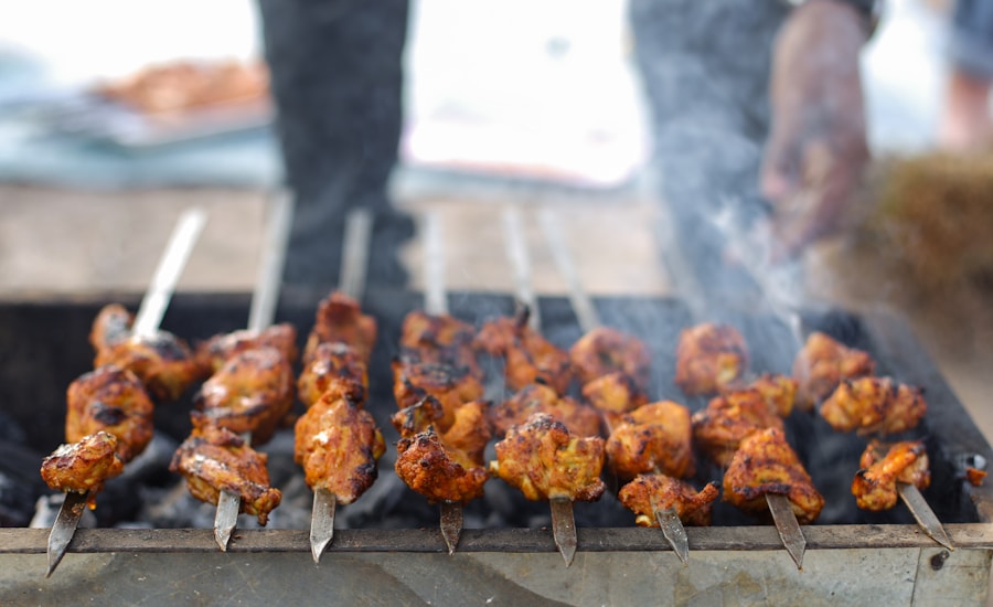 Tandoori chicken and kebabs at Indian restaurant Tenerife